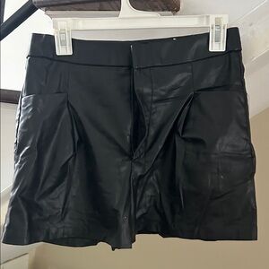 Zara Black Leather Shorts